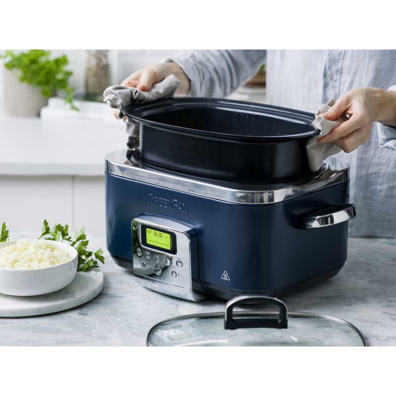 GreenPan Slow Cooker 6L Oxford Blue image number 3